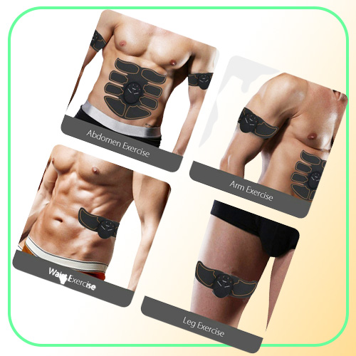 Elektryczny stymulator mięśni EMS ABS brzuszny toner mięśni kondycji Kształtowanie Kształtowanie Masaż Patch Siliming Trainer Ćwiczenie unisex5648087