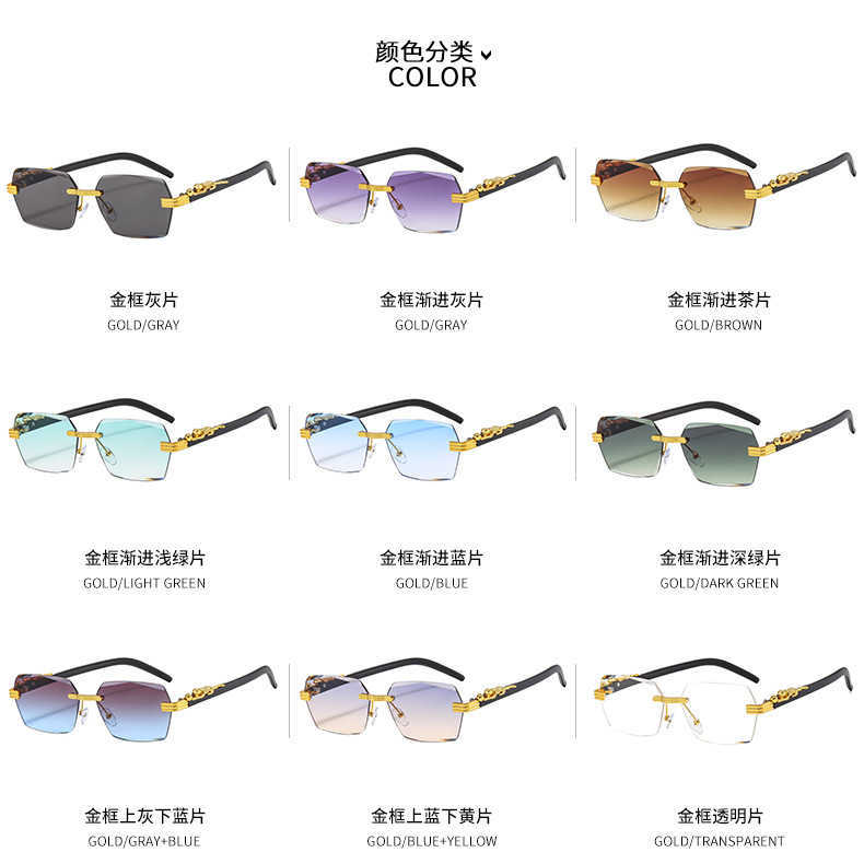 2023 Nuovi occhiali da sole designer di lusso Trendy piccolo telaio gambe leopardo metallo gambe da sole da sole da sole