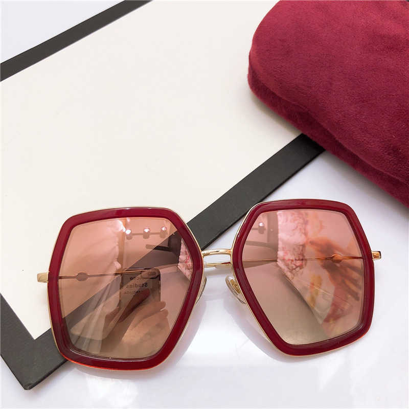 2023 Nuevas gafas de sol de diseñador de lujo Gafas de sol poligonales de moda para mujer de la familia G Ni INS Online Red Same Year of the Pig Edición limitada GG0106s