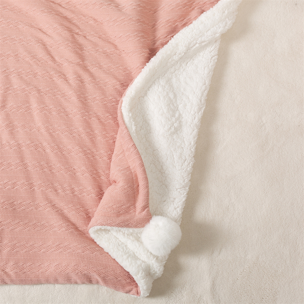 Coperte neonati Neonato invernale Jacquard Coperta palline lavorate a maglia Agnello Pisolino Copri passeggino Tenere coperte Biancheria da letto neonati Puntelli foto Trapunta neonati Fasce Q396