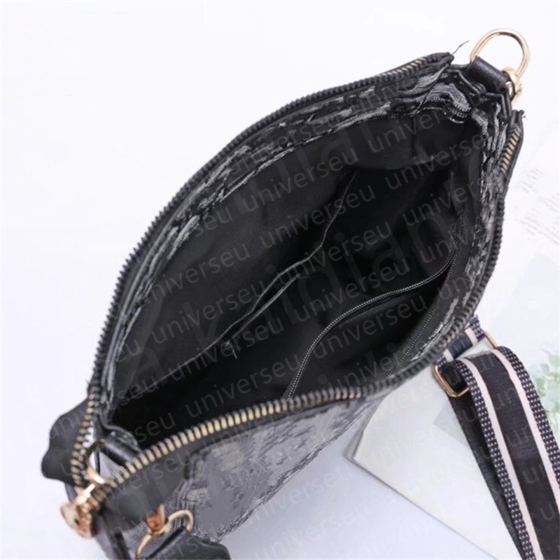 designer messenger bag mens bags Crossbody Tote Evening Bag Leather Patchwork classic letter women handbag wallet Zipper Canvas Solid Black