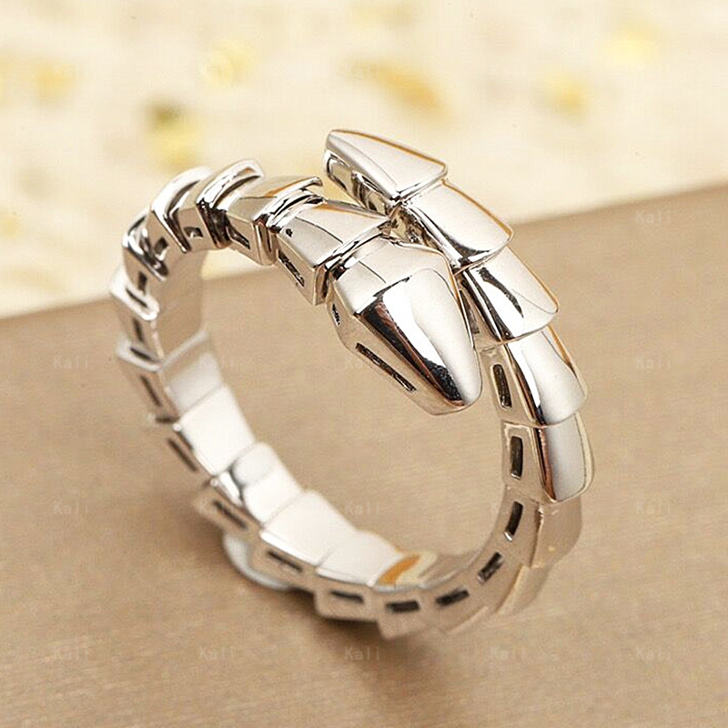Gioielli di marca di lusso 925 Sterling Silver Smooth Snake Bone anello da donna personalizzato Fashion Temperament Party coppia regalo