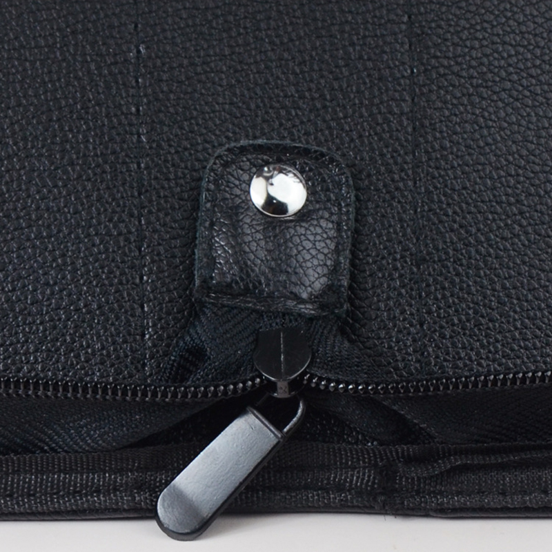 Bolsa para pincéis de maquiagem organizadora de couro PU macio porta pincéis de maquiagem dobrável estojo para pincéis de viagem bolsa portátil com zíper bolsa cosmética à prova d'água para mulheres homens artistas