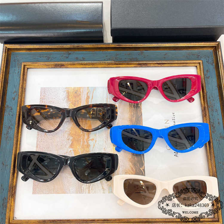 New Luxury Designer Family B's New Plate Cat's Eye Sun Sun Sun Men's y Women's Ins populares estrellas en línea de las mismas gafas de sol BB0243