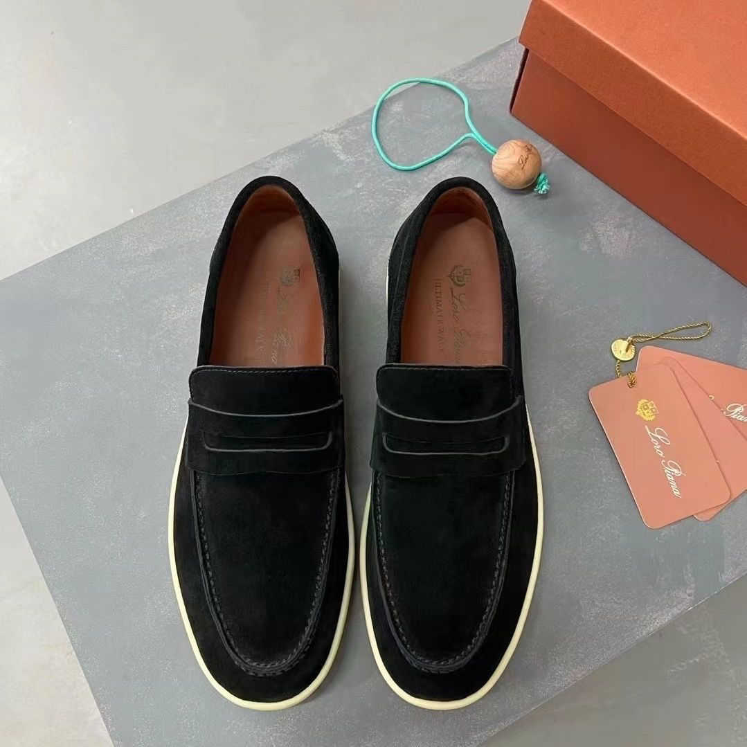 loro piano shoe LP shoes Classic Slip-on shoe Common Casual Features Big Head Bean Shoes Slip on Lazy Shoes high quality