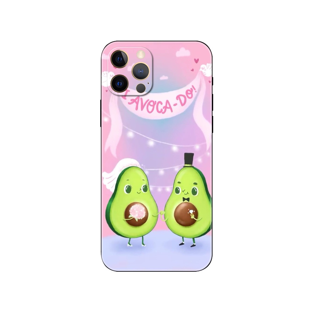 Cute Avocado Soft TPU Case For Iphone 15 Plus 14 Pro MAX 13 12 11 XR XS 8 7 Iphone15 Fashion Lovely Heart Love Lover Smile Happy Silicone Mobile Phone Back Cover