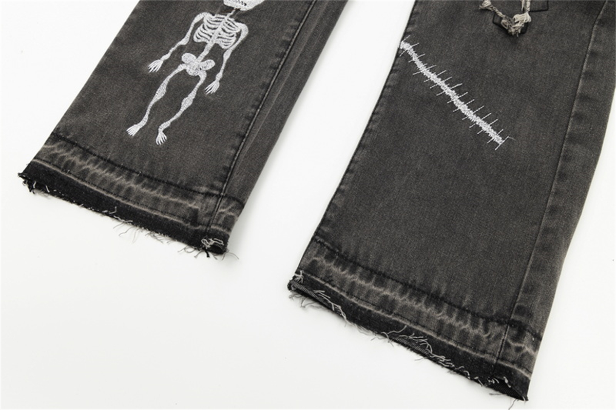 23SS Top rzemieślnicze dżinsy Designer retro moda złamane dziury w High Street Dżinsy farby z atramentem z atramentem