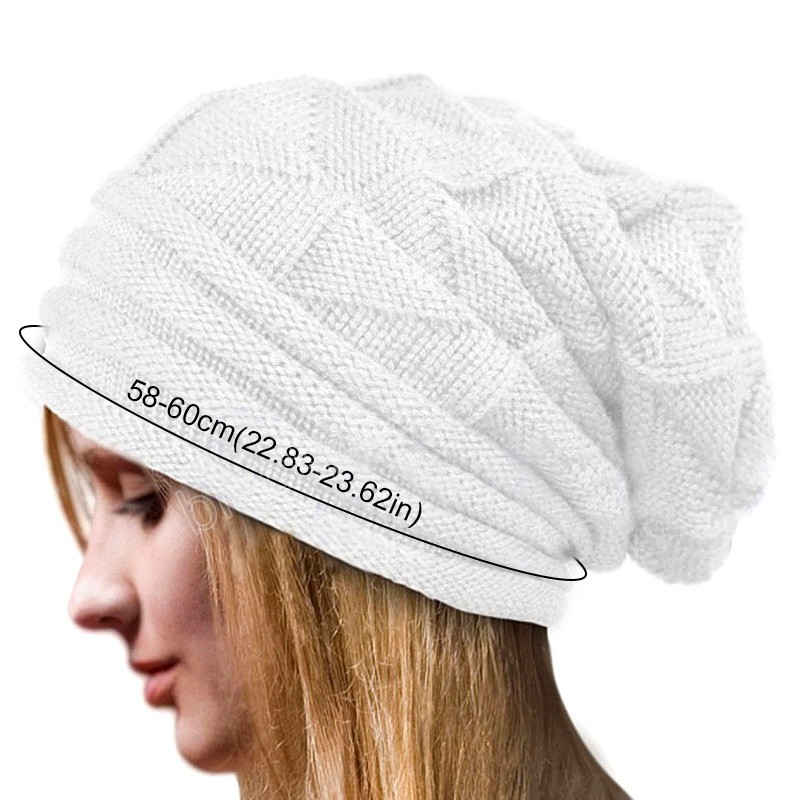 Klassiska stickade baggy beanie hattar för kvinnor män överdimensionerade unisex varma vinter hattar skidkapskallies beanies ull cap beanies