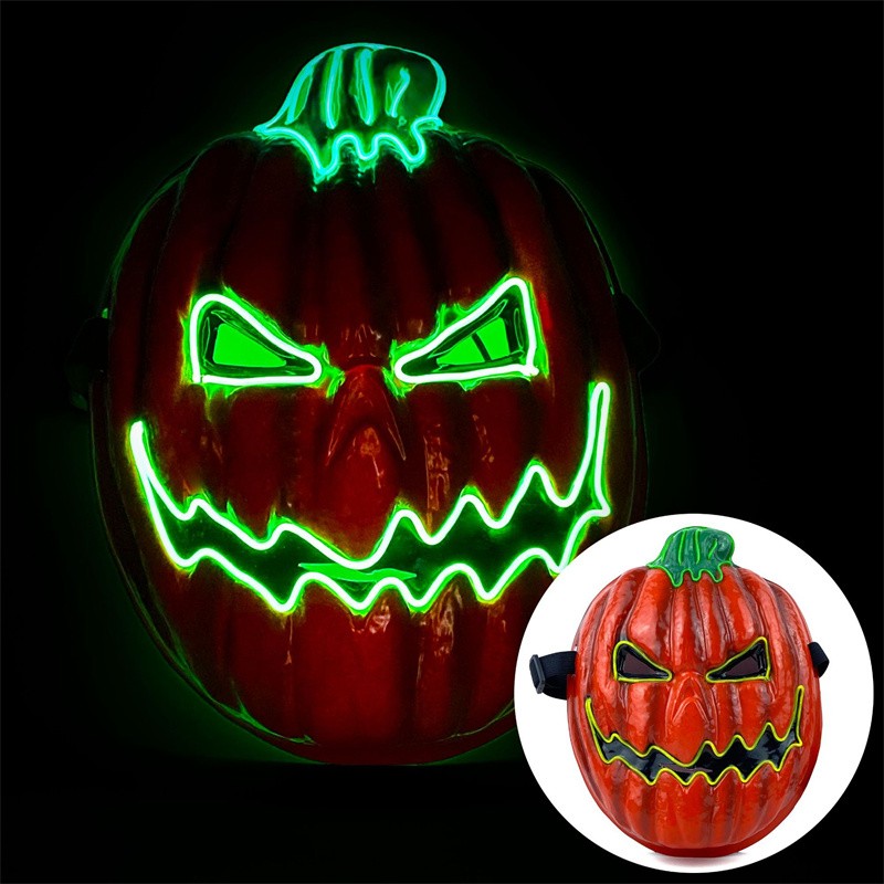 Halloween Pumpkin Light Up Mask EL Wire Scary Maskers voor Halloween Festival Party Kostuum Cosplay Decoratie