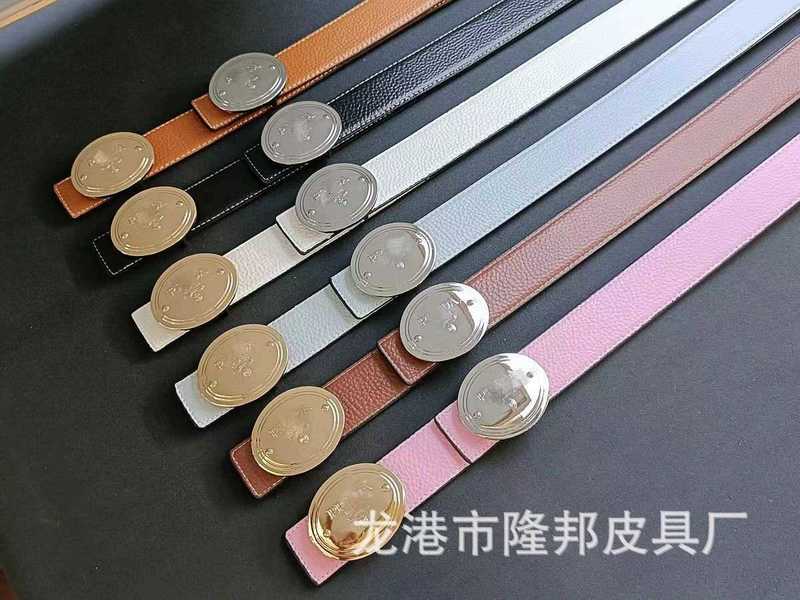 Belts designer New Genuine Leather Litchi Pattern Belt for Men's Trend Light Luxury Double Sided 0GUU