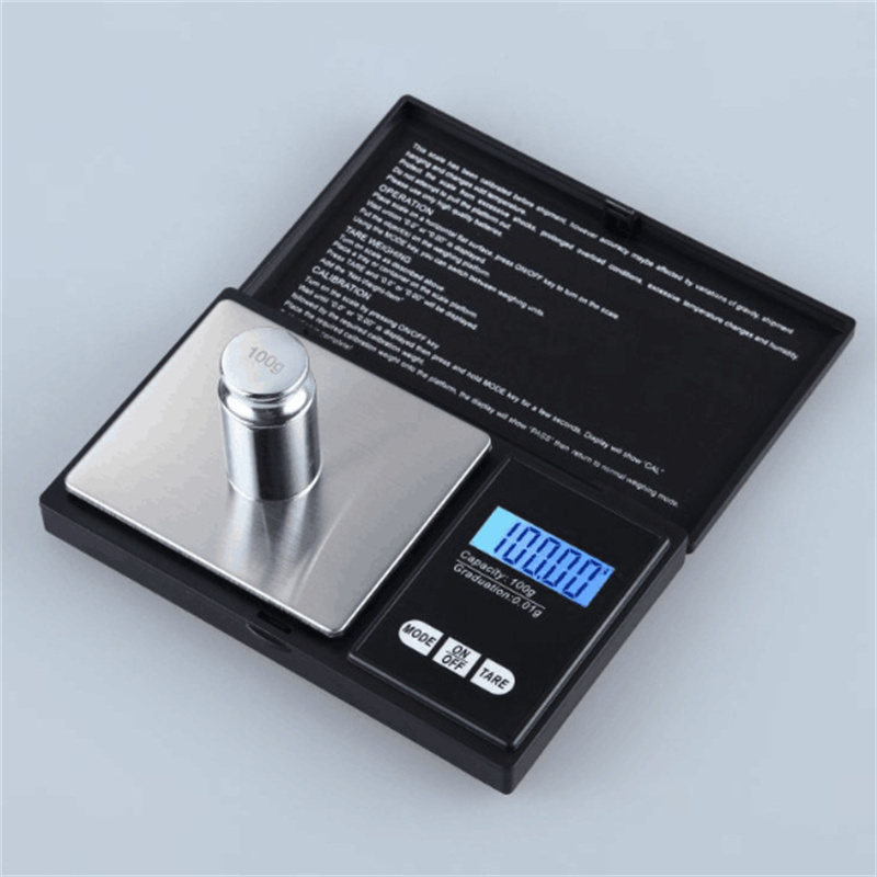 100G * 0,01G Mini LCD Elektroniczna cyfrowa skala kieszonkowa Złota Diament Skala wagowa Gram Skale masy JL1765