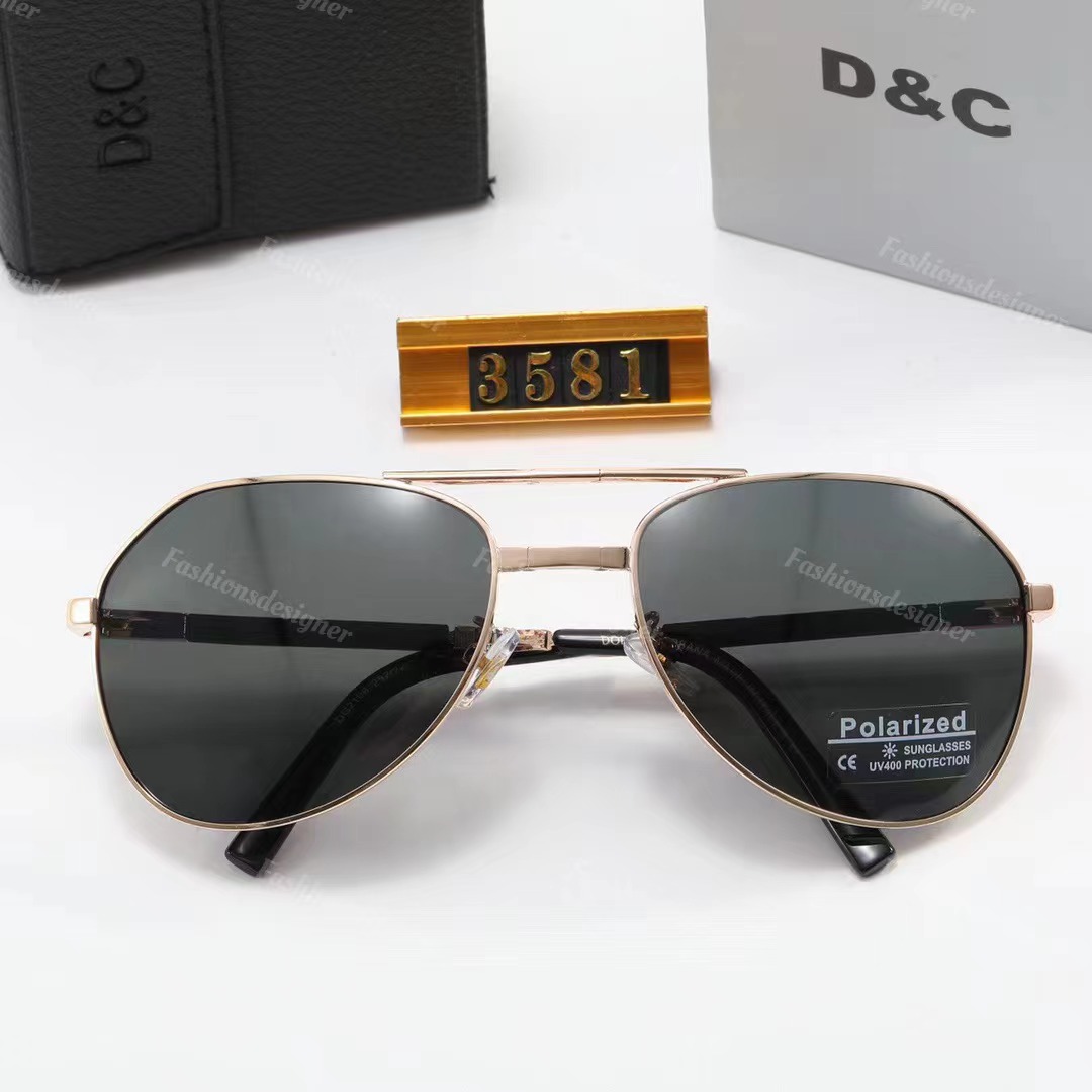 Zonnebril heren designer zonnebril Diagonaal geslepen zonnebril DC Opvouwbaar UV400 Bescherming Zwart Bruine lens gouden frame heren zonnebrillen groothandel