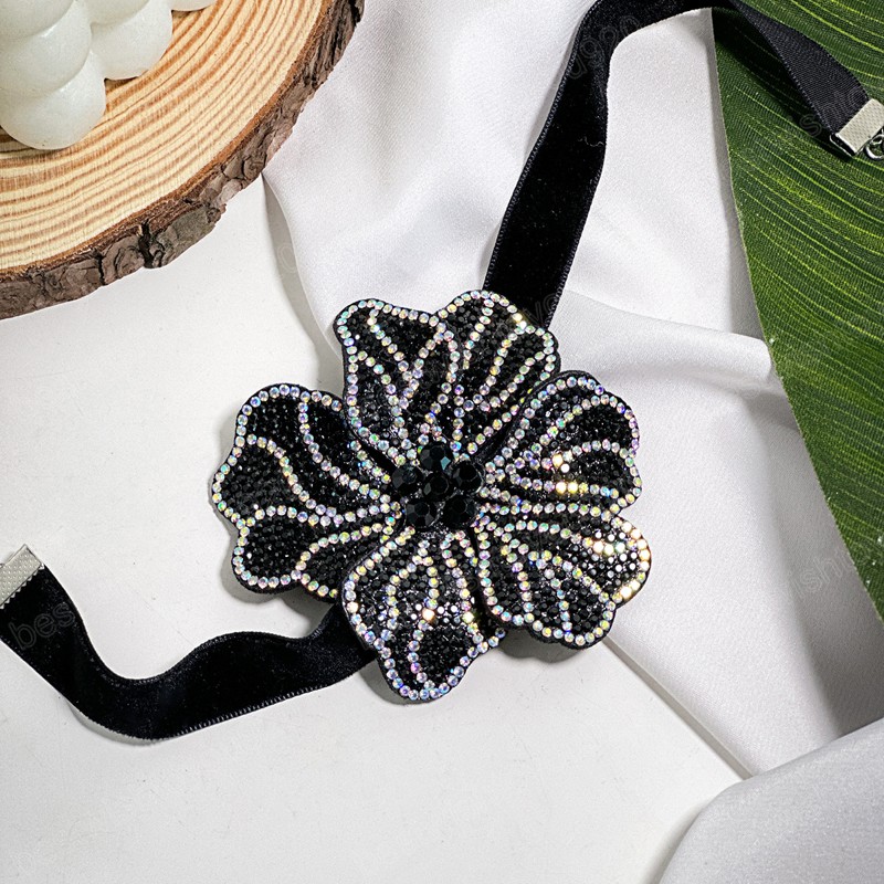 Exaggerated Rhinestones Flower Choker Necklace for Women Luxury Wedding Wide Collar 2023 Fashion Ladies Neck Jewelry Accessories