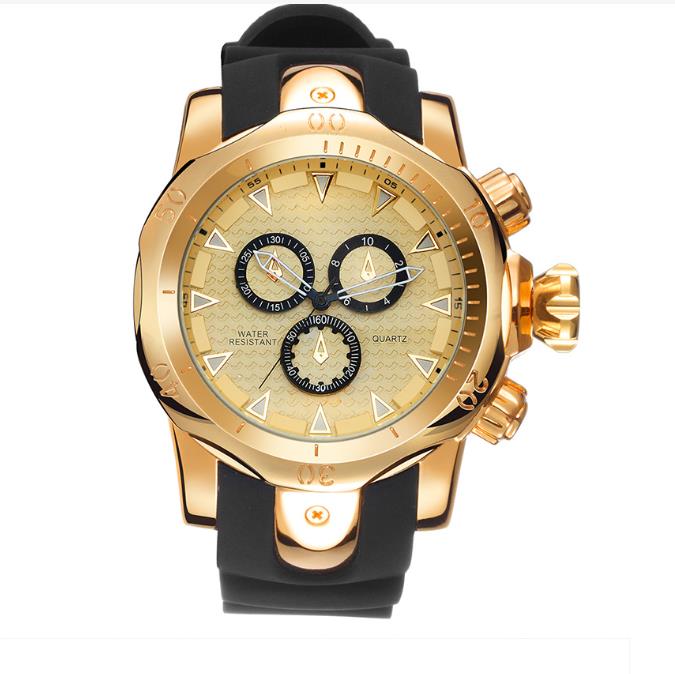 Zegarek SH-8110 Big Dial zegarek dla mężczyzn kwarcowych zegarki gumowe Rose Gold Męskie na rękę luksusowe męskie męskie męskie męskie męskie męskie