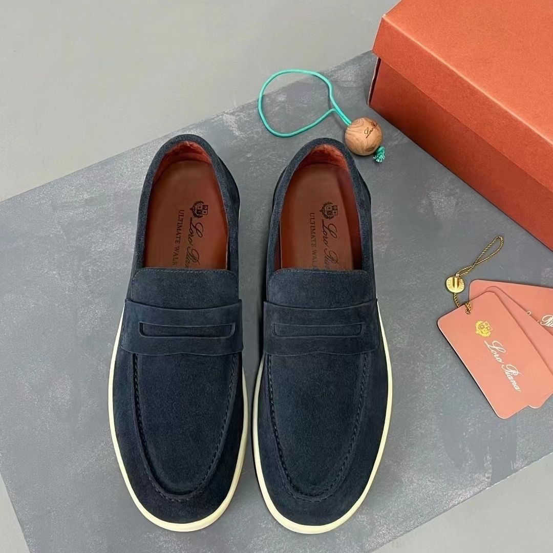 loro piano shoe LP shoes Classic Slip-on shoe Common Casual Features Big Head Bean Shoes Slip on Lazy Shoes high quality