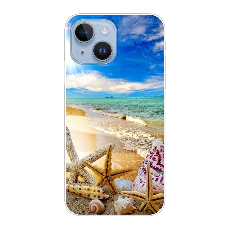 Sea Love Ocean Torre Eiffel Sunrise Soft TPU Case Para Iphone 15 Plus 14 Pro MAX 13 12 11 XR XS 8 7 iPhone15 Fashion Skull Diamond Rainbow Silicone Mobile Phone Back Cover