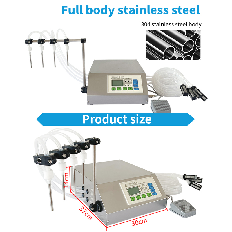 LY FULL AUTATİK Masaüstü Sayısal Kontrol Sıvı Doldurma Makinesi 4 Kafalar Parfüm Cilt Bakımı Ürünü Şarj Etme Bölünmesi 220/110V