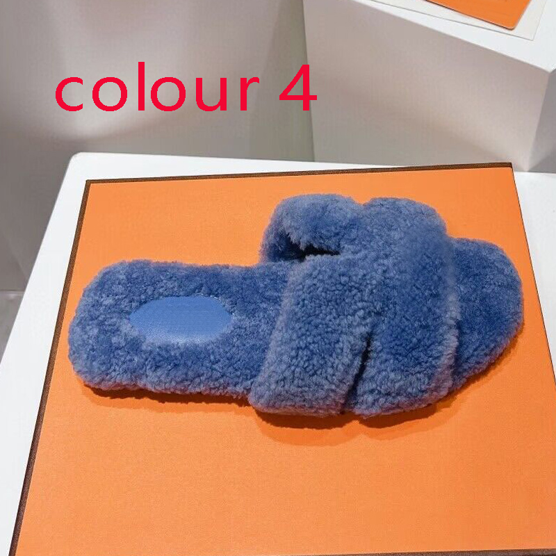 winter slipper fashion Lazy letter Flat bottom Hotel casual Slipper women designer shoes sexy Lady Cartoon Plush slippers keep warm wool flops size 35-41-42 With box