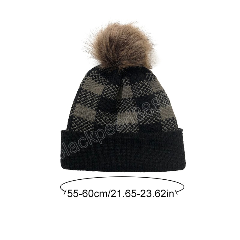 Gebreide wollen muts voor dames Skullies Winter Warme luxe muts voor dames Cap Outdoor Ski Girls Hat Mutsen Christmas Snow Hat