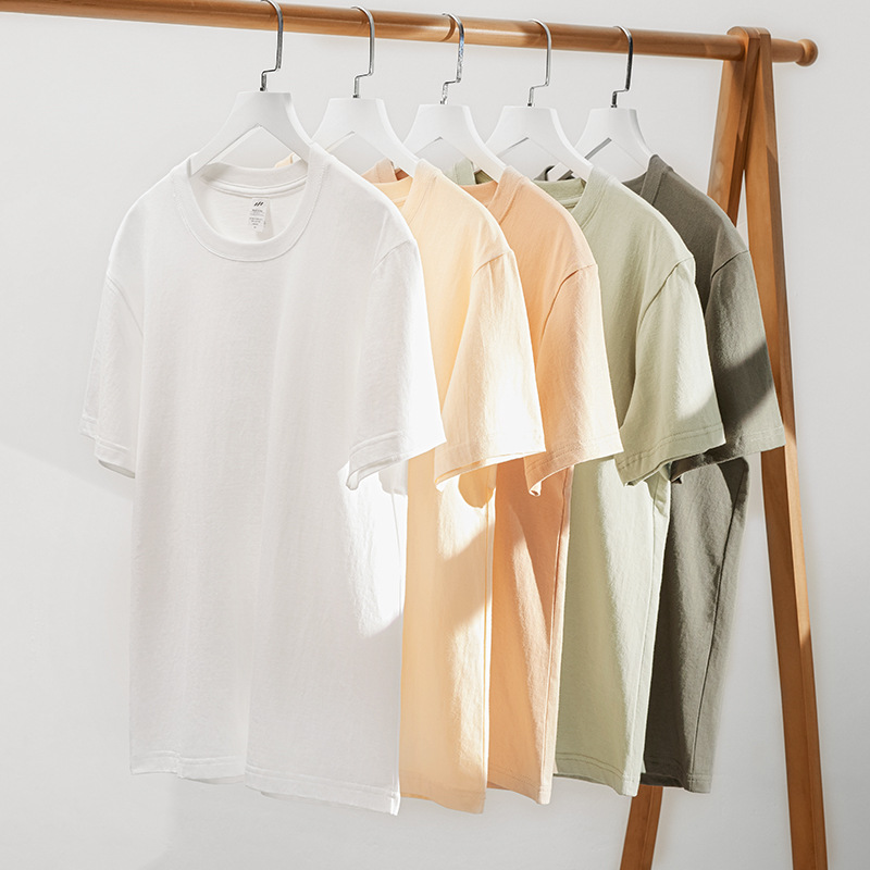 Summer pure color cotton undershirt white casual round-neck T-shirt