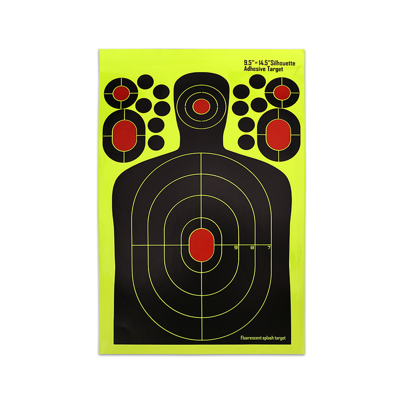 Effetto Splash di Humanoid Shooting Target Paper Adesivo fluorescente Addestramento alla caccia HW84
