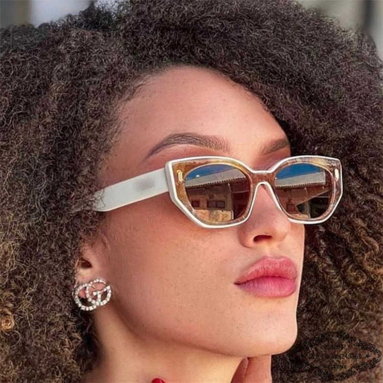 luxury designer New F-Family Net Red Same Sunglasses Fashion FE400181 Personalized plate cat eye sunglasses