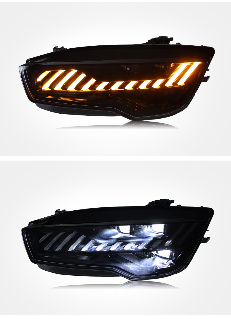 Feux de jour LED pour AUDI A7 20 11-20 18, assemblage de phares, mise à niveau de la lentille S7 LED, accessoire de feu de conduite avant