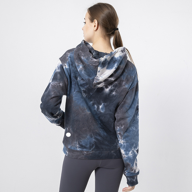 lu tie-dye hoodies 여자 옷 힙합하라 주쿠 스웨터 후드 느슨한 풀오버 스프링 새로운 도착