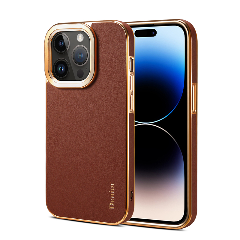 Luxe lederen Vogue-telefoonhoes voor iPhone 14 13 12 Pro Max Duurzaam Slank Zakelijk Volledig beschermend Zachte bumperbeplating Effen kleur Retro achterkant Schokbestendig