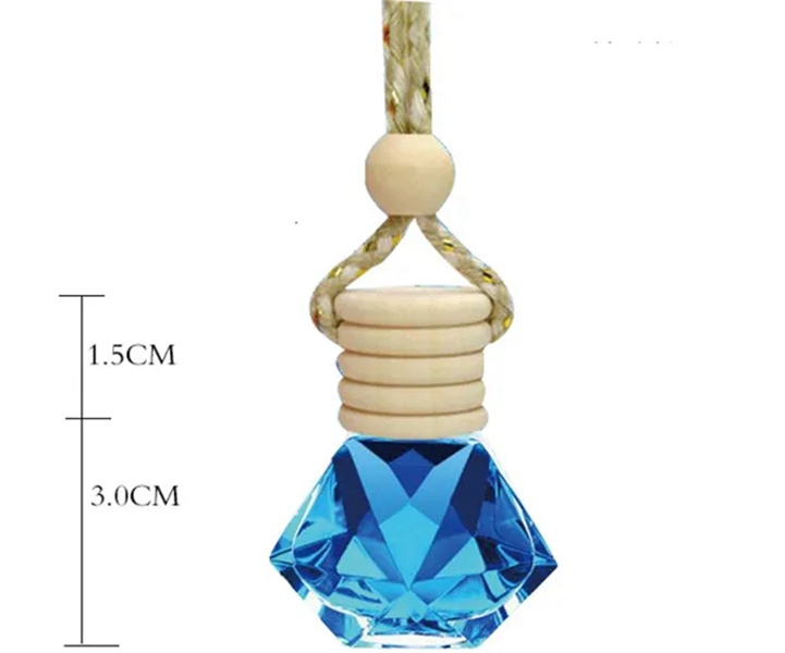 Parfum de voiture Bouteille transparente Parfum en verre Huiles essentielles Diffuseur Bouteilles Ornement suspendu de voiture Accrocher la corde Pendentif Bouteilles d'emballage vides 8 ml