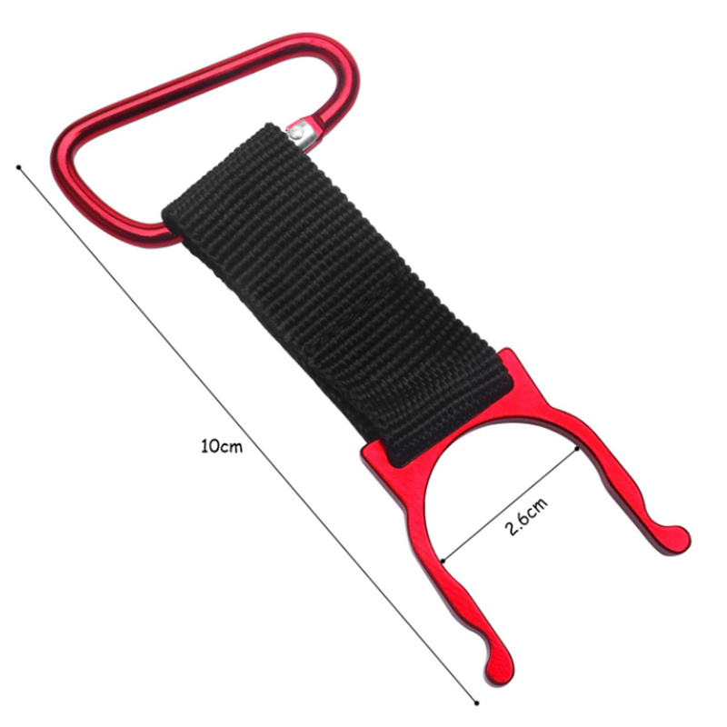 Heißer verkauf Locking Karabiner Clip Wasser Flasche Schnalle Halter Camping Snap Haken clip Mit kompass-auf Aluminium Legierung Clip auf JL1762