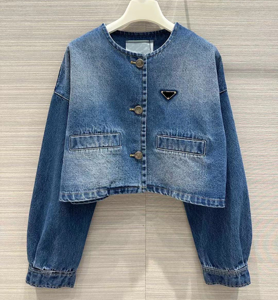 Denim jacket women Coat Designer Triangle Logo jackets Button Letters Autumn Style Slim for Lady Outfit Woman Jeans Classcia Windbreaker Veste Femme Y7ON#