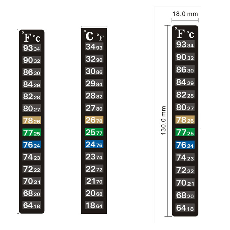 wholesale Fish Tank Thermometer Instruments Indoor Aquarium Temperature Sensing Color Data Strip Temperature Sensor Sticker