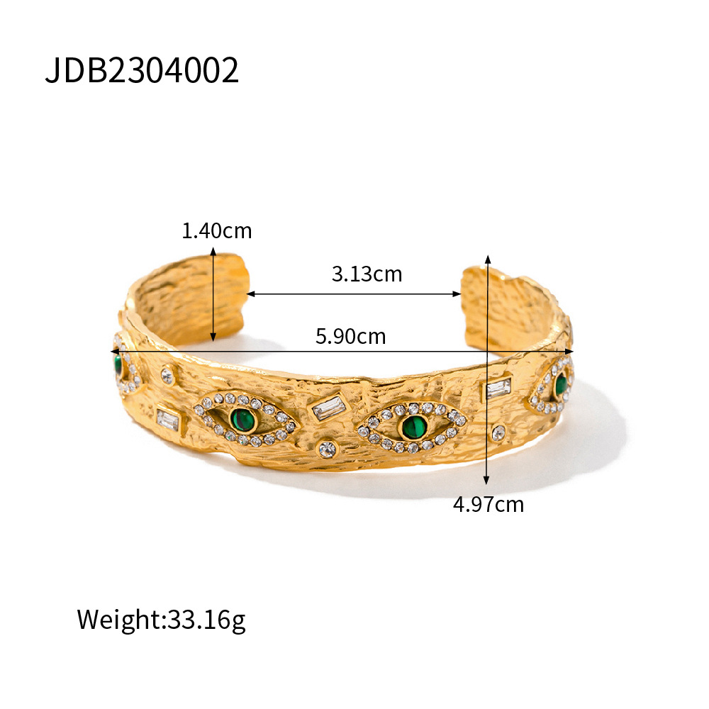 Bracciale in acciaio al titanio Gioielli con bracciale con apertura a occhio di diavolo in acciaio inossidabile oro 18 carati