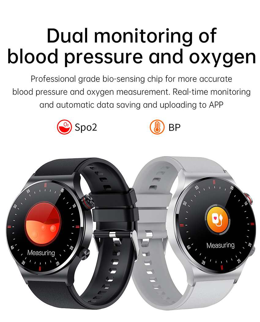 Novos relógios inteligentes Bluetooth QW33 smartwatch ECG PPG Business pulseira de aço inoxidável relógio masculino à prova d'água