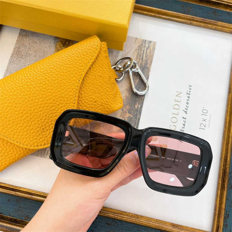 High quality fashionable luxury designer New Luo Yijia box street photo network red INS same sunglasses LW40080