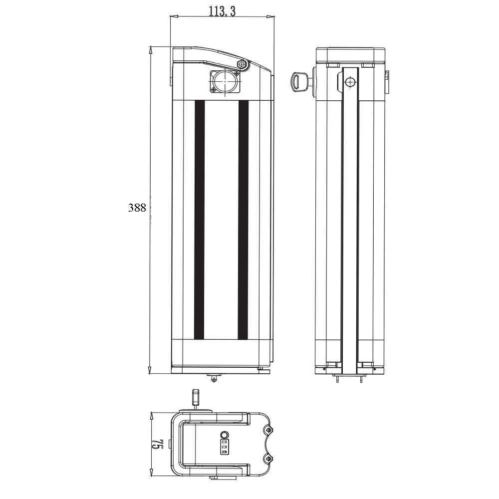 Estoque da UE Silver Fish Folding Ebike Battery Pack 36V 10.4Ah 13Ah 250W 350W 500W Descarga inferior bateria de lítio