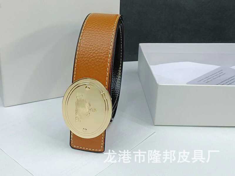 Belts designer New Genuine Leather Litchi Pattern Belt for Men's Trend Light Luxury Double Sided 0GUU