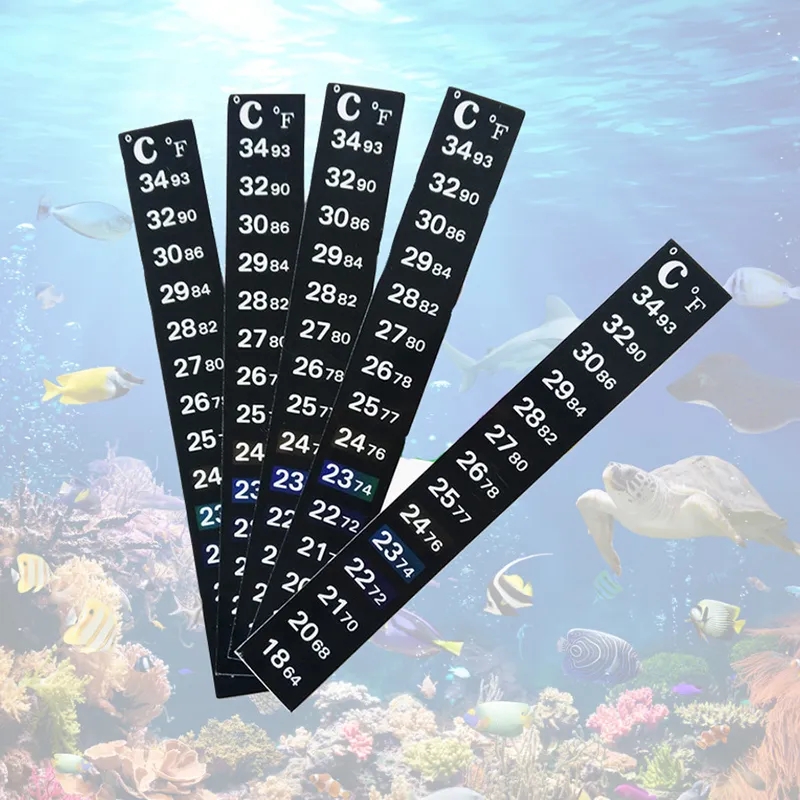 wholesale Fish Tank Thermometer Instruments Indoor Aquarium Temperature Sensing Color Data Strip Temperature Sensor Sticker