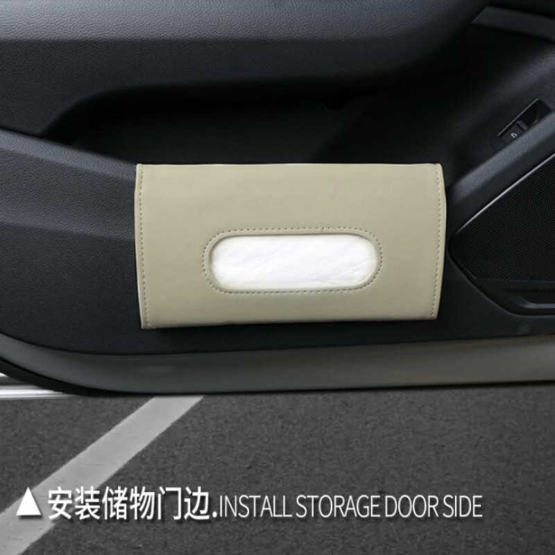 New Car Sunshade Paper Towel Bag Multi - Function Leather Car Hanging Seat Car Carton Tissue Box Shade Paper Towel Box