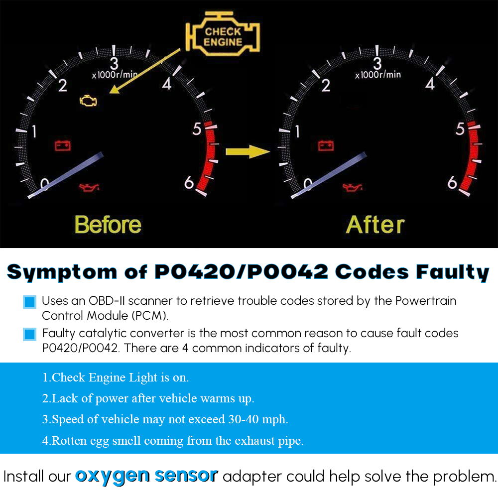 PQY - Universal Oxygen Sensor Extender 45 grad 02 Bung Extension Catalytic Converter O2 Syre Sensor Spacer PQY -OSE08