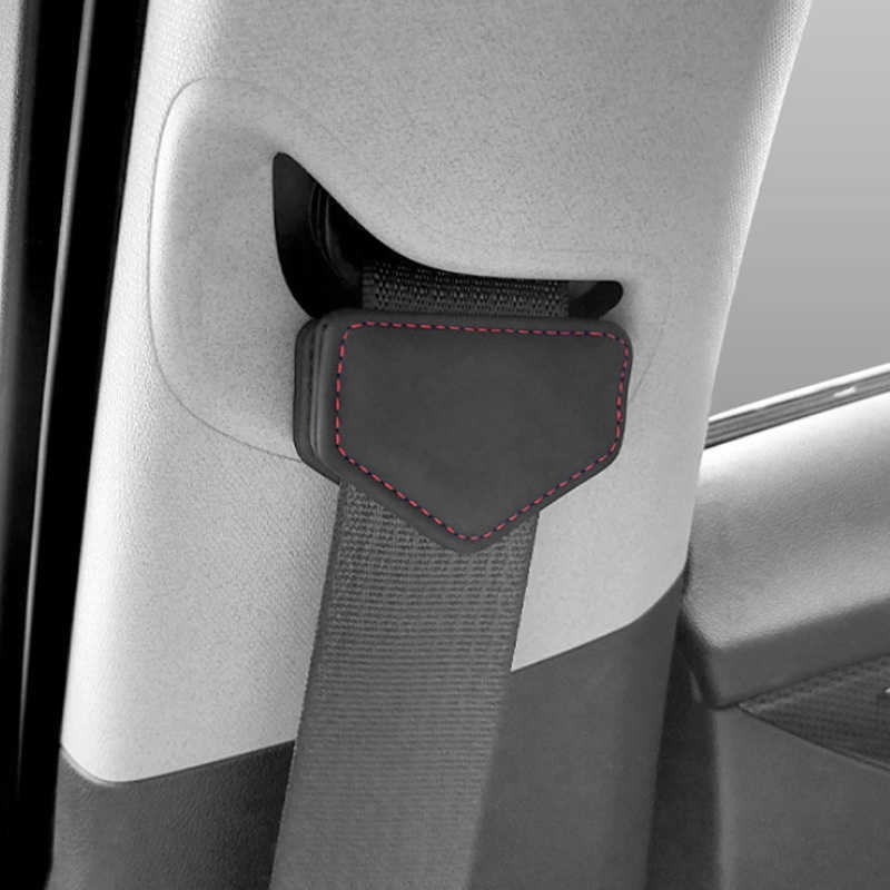 New Car Seat Belt Clip Magnetic Safety Belt Fixed Limiter PU Seat Belt Fixed Limit With Card Clip For Car Interior Accessories