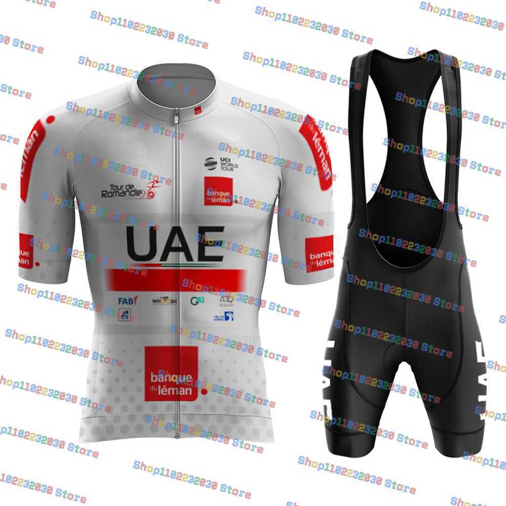 Cycling Jersey Sets Tour De UAE Young Racing Short Sleeve Quick Dry Maillot Ciclismo Bicycle Clothing 230803