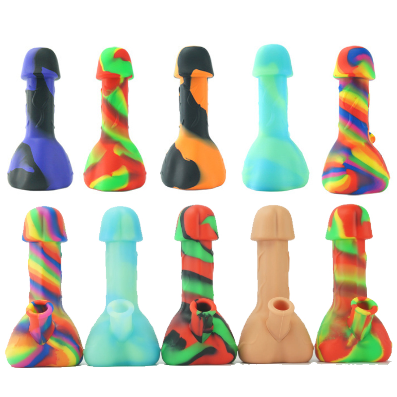 7.2 'Silicone Hookah Bong Fumer Des Conduites D'eau De Silicone Coloré Dab Rigs Brûleur À Huile Bubbler Filtre Fumer Dispositif