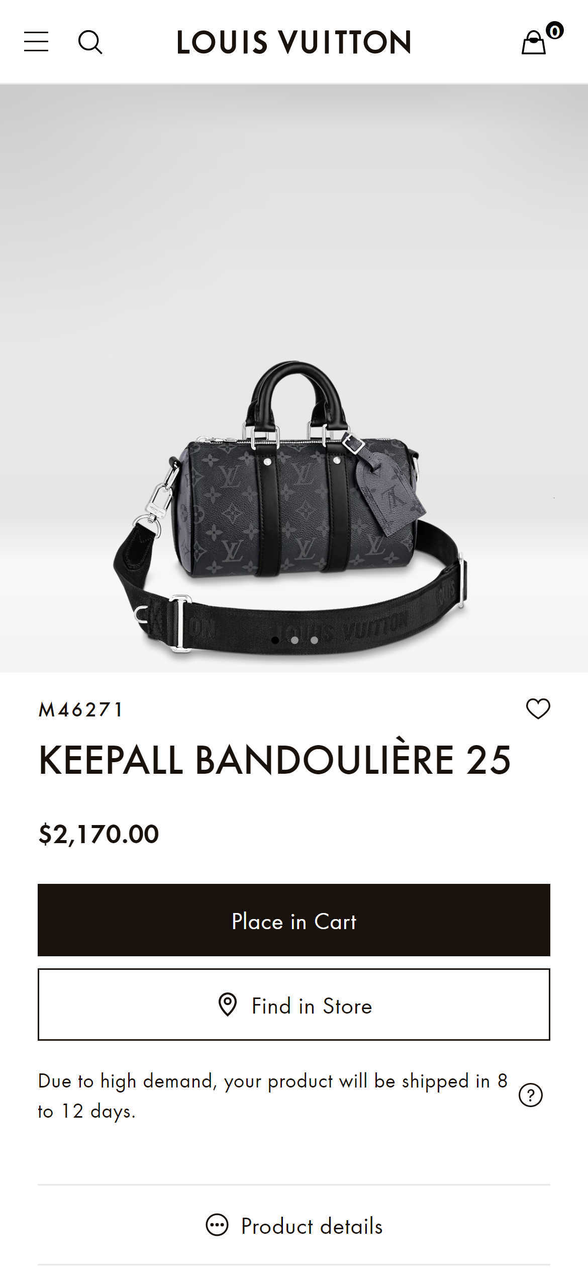  M46271 KEEPALL BANDOULIÈRE 25 BAG