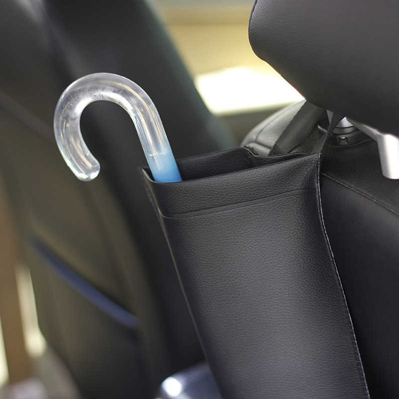New Universal Synthetic Leather Car Seat Back Umbrella Storage Bag Holder Auto Tidying Accessories
