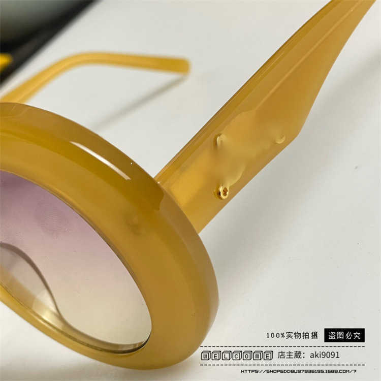 2024 New High Quality luxury designer New Luo Yijia sunglasses round frame mesh red INS the same style personalized and fashionable Sunglasses LW40089