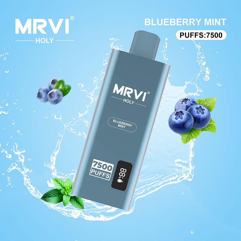 Original Mrvi Holy 7500 Puffs Disposable Vape Pen E Cigarette Device With 600mAh Battery 15ml Pod Prefilled Catridge rechargeable EU FREE Screen Display Mesh Coil