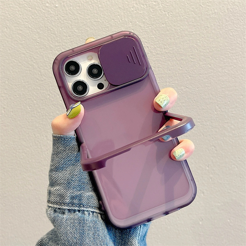 Candy Translucent Colors Soft TPU Cases para iPhone 14 13 12 Pro Max Invisible Space Case Holder Soft Case Push Window Design