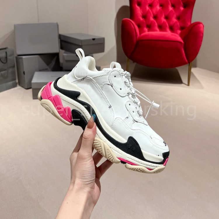 Designer Shoes Triple S Sneakers Men Women Rhyton Sneaker Fashion Platform Trainers Multicolor Printing Old Dad Shoe Size 35-45 With Box